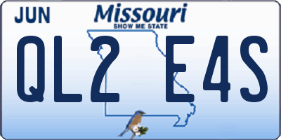 MO license plate QL2E4S