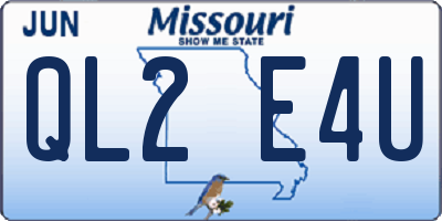 MO license plate QL2E4U