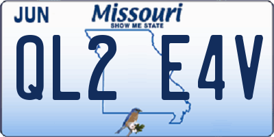 MO license plate QL2E4V