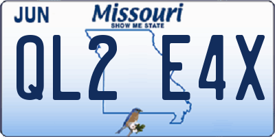 MO license plate QL2E4X