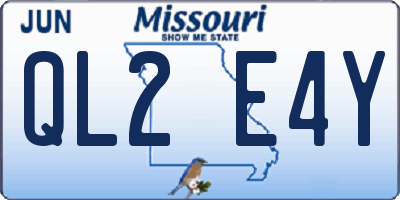 MO license plate QL2E4Y