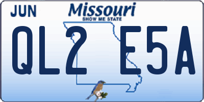 MO license plate QL2E5A