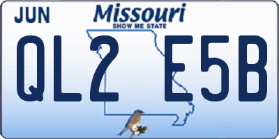 MO license plate QL2E5B