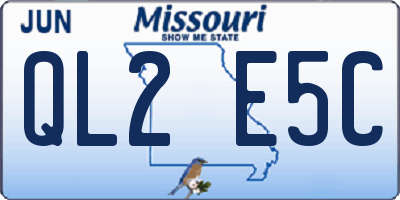 MO license plate QL2E5C