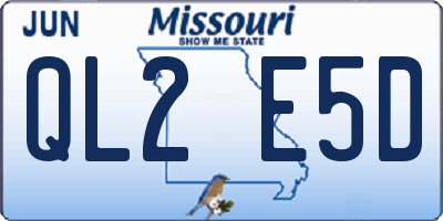 MO license plate QL2E5D