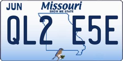 MO license plate QL2E5E