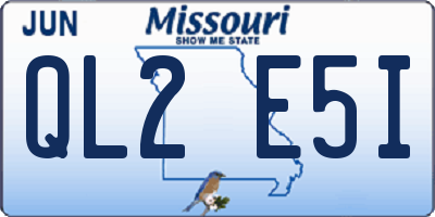 MO license plate QL2E5I