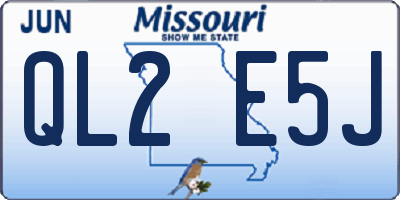 MO license plate QL2E5J