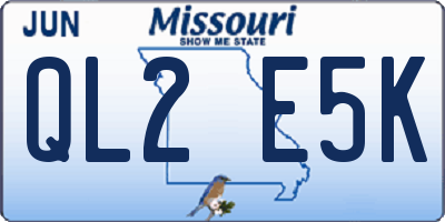 MO license plate QL2E5K