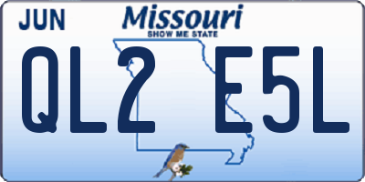 MO license plate QL2E5L