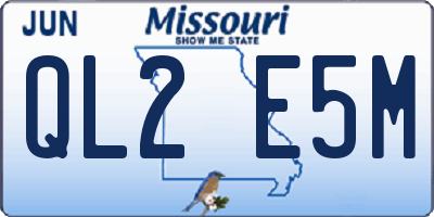 MO license plate QL2E5M