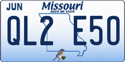 MO license plate QL2E5O