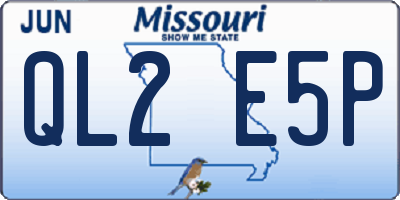MO license plate QL2E5P