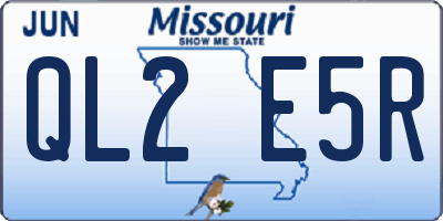 MO license plate QL2E5R