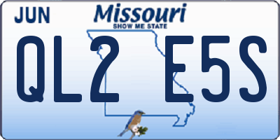 MO license plate QL2E5S