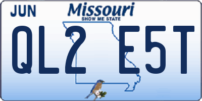 MO license plate QL2E5T