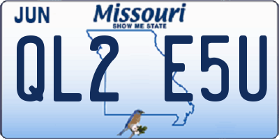 MO license plate QL2E5U