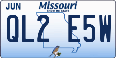 MO license plate QL2E5W