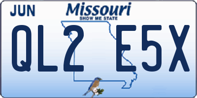MO license plate QL2E5X
