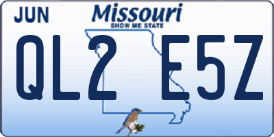 MO license plate QL2E5Z