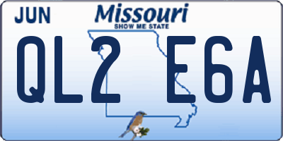 MO license plate QL2E6A