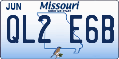 MO license plate QL2E6B