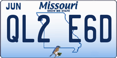 MO license plate QL2E6D