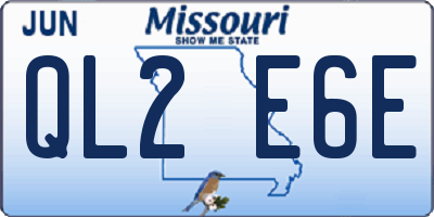 MO license plate QL2E6E