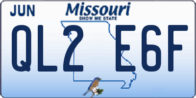 MO license plate QL2E6F