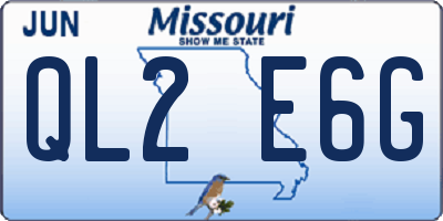 MO license plate QL2E6G
