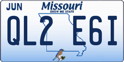 MO license plate QL2E6I