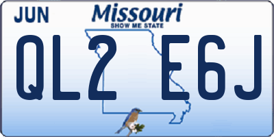 MO license plate QL2E6J