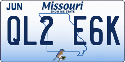 MO license plate QL2E6K