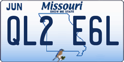MO license plate QL2E6L