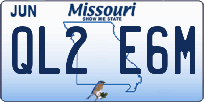 MO license plate QL2E6M