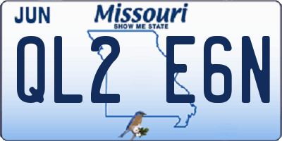 MO license plate QL2E6N