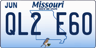 MO license plate QL2E6O
