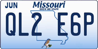 MO license plate QL2E6P