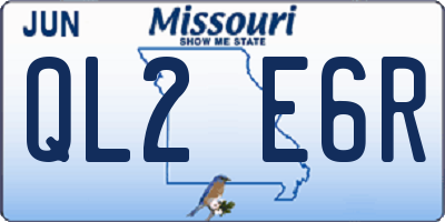 MO license plate QL2E6R