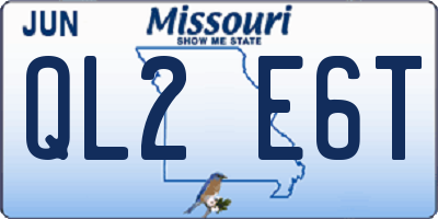 MO license plate QL2E6T