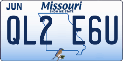MO license plate QL2E6U