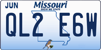 MO license plate QL2E6W