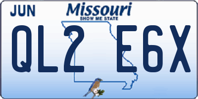 MO license plate QL2E6X