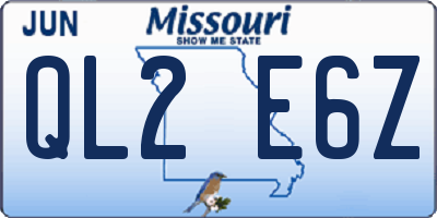 MO license plate QL2E6Z