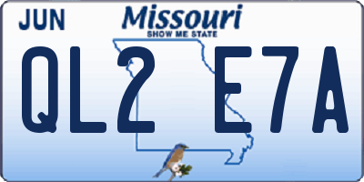 MO license plate QL2E7A