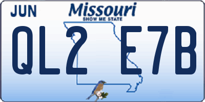 MO license plate QL2E7B