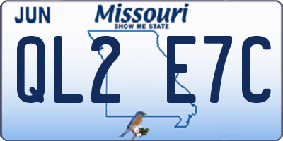 MO license plate QL2E7C