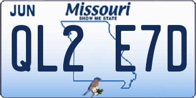 MO license plate QL2E7D