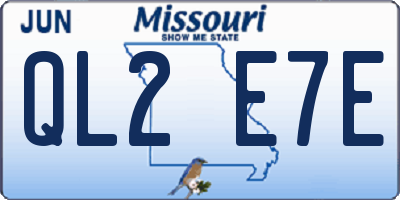 MO license plate QL2E7E
