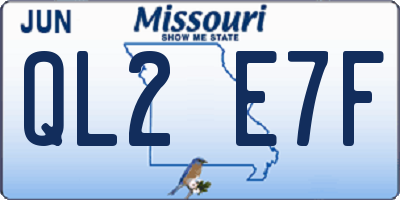 MO license plate QL2E7F